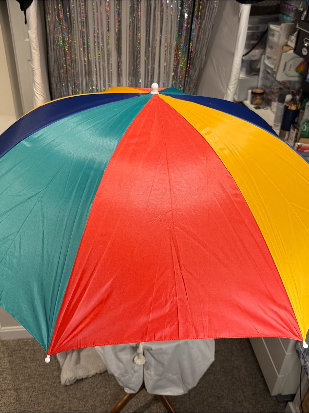 Colorful Striped Outdoor Umbrella - Multicolor - Picture 7 of 8